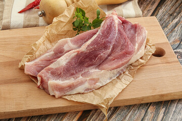 Raw pork steak for grill