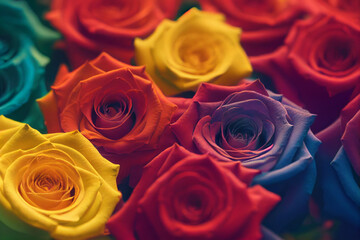 Rainbow Roses, Made by AI, Artificial Intelligence