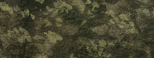 Abstract art background dark green and brown colors. Watercolor painting with olive stains and...