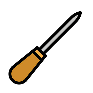 yellow handled file tool clip art preview
