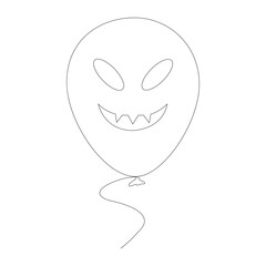 Halloween balloon with the scary face expression vector.                                                                                                          