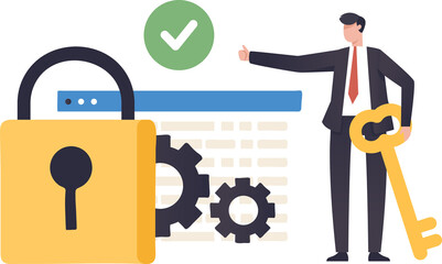 Internet Security and Privacy Information Virus protection or hacker and scammer protection concept. illustration png