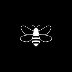 Honey bee modern logo icon isolated on dark background