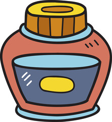 Hand Drawn ink bottle illustration