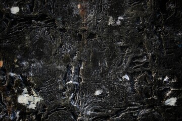Naklejka na ściany i meble old cracked wall background full of stains, scary dark wall background, old wall full of stains and scratches. horror concept wall background