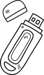 Hand Drawn USB Flash Drive illustration
