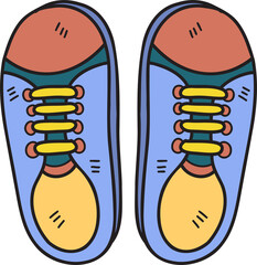 Hand Drawn sneakers shoes illustration