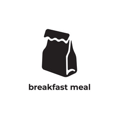 simple black breakfast meal flat design icon template