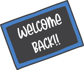 welcome back lettering on chalkboard illustration