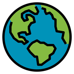 Earth Filled Outline icon