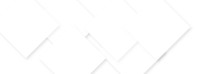 Abstract white geometric overlapping square pattern, design of technology background with shadow. Vector illustration. You can use for add, poster, design artwork, template, banner, wallpaper.