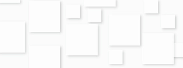 Abstract white geometric overlapping square pattern, design of technology background with shadow. Vector illustration. You can use for add, poster, design artwork, template, banner, wallpaper.