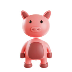 Obraz na płótnie Canvas Pig 3d animal character