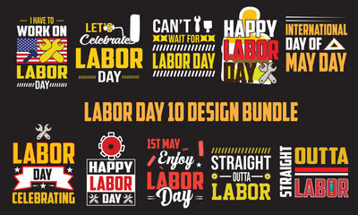 Naklejka premium Labor Day T-Shirt Design Bundle