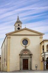 Fototapeta na wymiar Ancient Collegiate Church of Santa Maria, Figline Valdarno, Florence, Italy