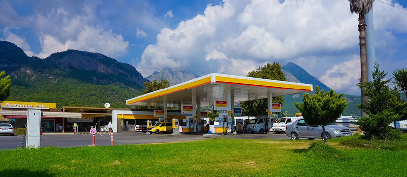 Antalya, Turkey - September 17, 2022: Shell gas station