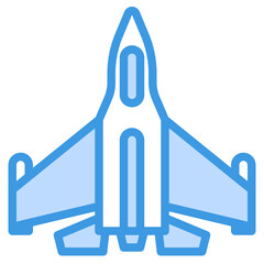 plane blue outline icon