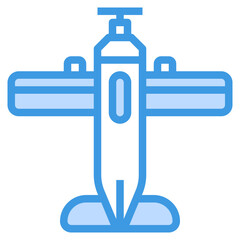 plane blue outline icon