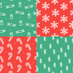 Naklejka premium Cute pattern with Christmas candy cane caramel