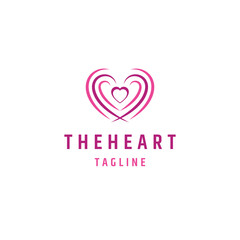 Love or heart logo icon design template flat vector