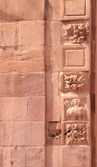 Ancient bas-relief on wall in Petra (Red Rose City), Jordan