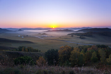 autumn grassland beautiful scenery in Inner Mongolia China