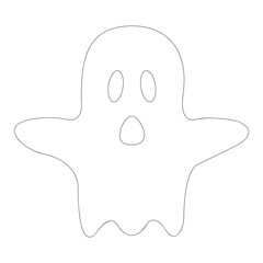 Halloween spooky ghost vector, Scary face vector, ghost vector isolated on white background.  