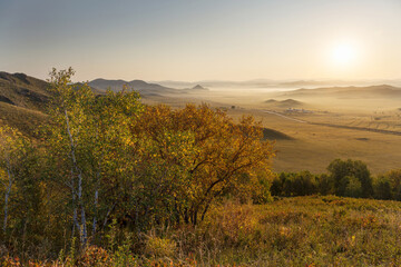 autumn grassland beautiful scenery in Inner Mongolia China