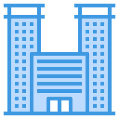 skyscraper filled outline icon