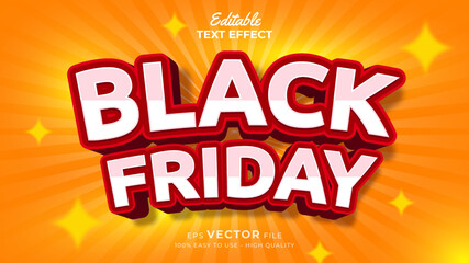 Editable text style effect - Black friday 3d text effects styleillustration