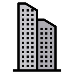 skyscraper filled outline icon