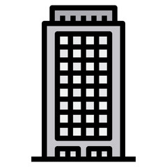 skyscraper filled outline icon