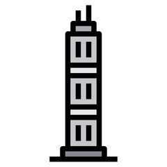 skyscraper filled outline icon