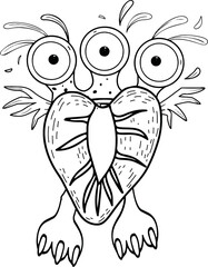 Monster Coloring Pages for Kids KDP Interiors|.100% vector for t shirt, pillow, mug, sticker and other Printing media.Jesus christian saying EPS Digital Prints file.