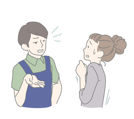 高圧的で冷たい態度の接客をして女性客を脅えさせる若い男性店員