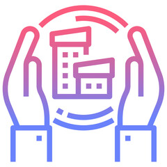 Occupancy line gradient icon