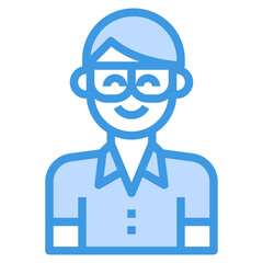 avatar blue outline icon