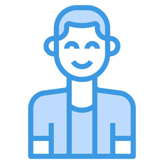 avatar blue outline icon