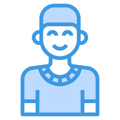 avatar blue outline icon