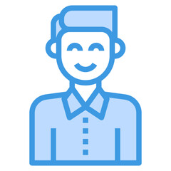 avatar blue outline icon