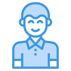 avatar blue outline icon