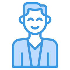 avatar blue outline icon