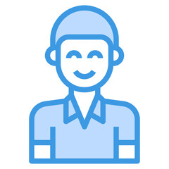 avatar blue outline icon