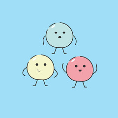 Mochi or Dango Cute Character vector