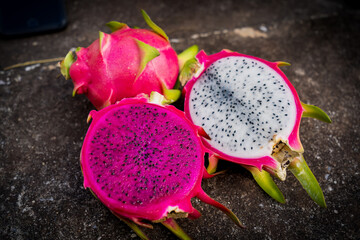 New Dragon Fruit isolated against white background