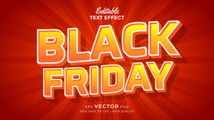 Naklejka na ściany i meble Editable text style effect - black friday promo 3d text effects style illustration