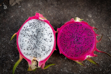 New Dragon Fruit isolated against white background
