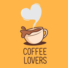 coffee lovers design with hand drawn cup