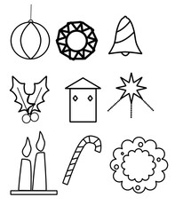 set of christmas icons perfect for christmas decorations