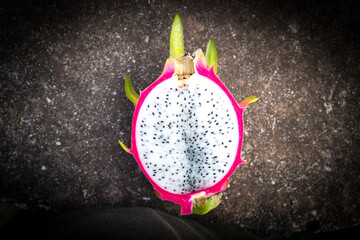 New Dragon Fruit isolated against white background